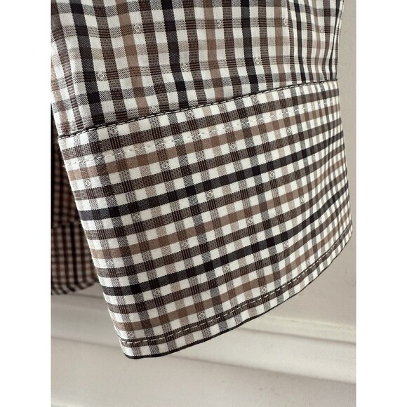 Michael Kors 2XL Men's Slim-Fit Check Stretch Dress Shirt Brown ( 18-34/35 ) - Picture 6 of 9